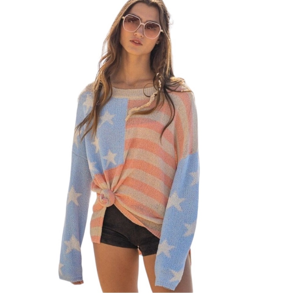 POL Americana Light Weight Flag Sweater